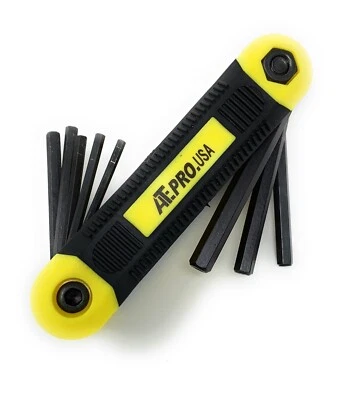 9pc Folding Hex Key Folding Pocket Allen quality Key Wrench Driver Set Easy Grip - Image 1 of 4