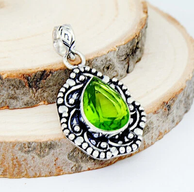 Damenanhänger charismatische Edelstein Peridot Filled Sterling Silber 925 - Bild 1 von 2
