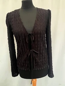 Shug Lola May Black Cardigan Size 10 Long Sleeve Women's - Picture 1 of 8