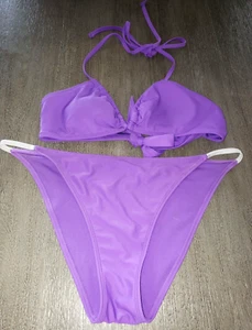 WILD FABLE PURPLE BIKINI SWIM SUIT 2 PC TOP SMALL 4-6 LARGE BOTTOMS 12/14 SUPER - Picture 1 of 2