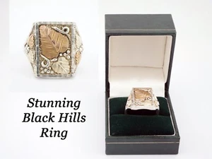 Stunning C Coleman Black Hills Sterling Silver & 10k Gold Statement Ring - Picture 1 of 6