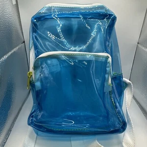 Cat & Jack Mädchen Rucksack blau transparent Kunststoff mit weißen Trägern mittelgroß - Bild 1 von 6