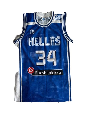 Vintage Giannis Antetokounmpo Greece Hellas Jersey Blue Size Mens M Cover