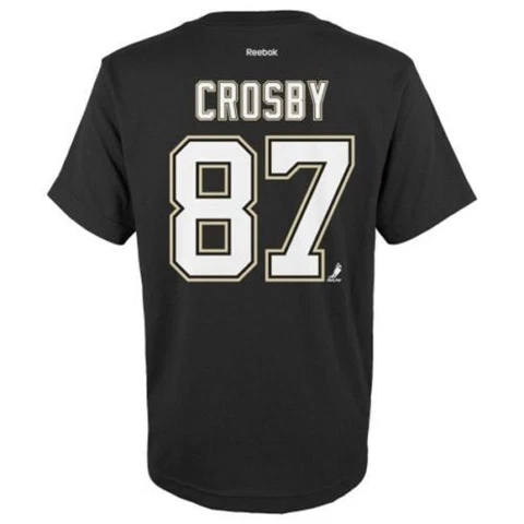 Sidney Crosby Pittsburgh Penguins Black Reebok Name & Number T-Shirt - No "C" Cover