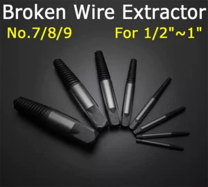 Nº7/8/9 1/2"~1" Extractor de Alambre Roto Herramientas de Electricista Tornillo de Cabeza Rota - Imagen 1 de 9