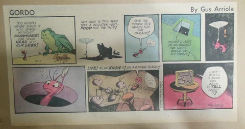 Gordo Sunday Page by Gus Arriola from 12/11/1966 Size: 7.5 x 15 inches Cover