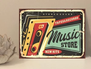 1x Tienda de Música Rústico Retro Placa de Metal Letrero Casa de Regalo Novedad (mt57) - Imagen 1 de 4