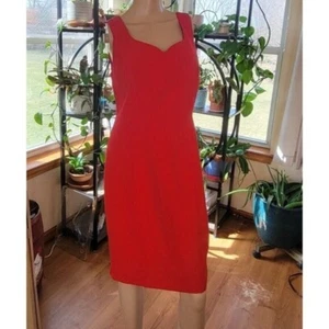 Lois Snyder Dani Max Sleeveless Dress Rayon Vintage Red Size 10 90s Y2k Retro - Picture 1 of 10
