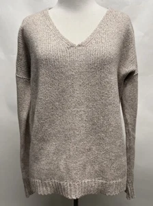Theory Damen Gr. M Beige Strick Pullover V-Ausschnitt Wolle Seide Mischung - Bild 1 von 5