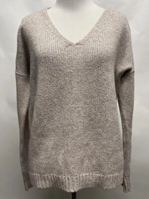 Theory Women’s Size M Beige Knit Sweater V-neck Wool Silk Blend - Image 1 of 4