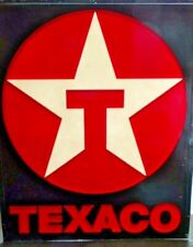 Vintage Original Texaco Star Hard Plastic 5 ft. (65") Embossed Gas Station Sign