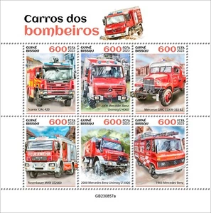 Fire trucks Fire Engines MNH Stamps 2023 Guinea-Bissau M/S - Picture 1 of 1