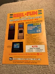 11- 8 1/4” Greyhound Reel Fun  1986 arcade game AD FLYER - Picture 1 of 2