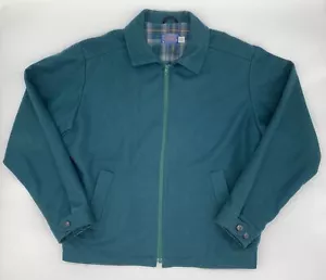 Pendleton Giacca Bomber Donna 100% Lana Verde Coperta Foderata Full Zip XL - Foto 1 di 8