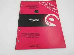 John Deere 340 TRAILFIRE Snowmobile Operators Manual OMM69603 - Picture 1 of 3