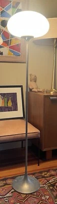 Laurel Brushe Steel Mushroom Tulip Floor Lamp Light Design Line Stemlite Vtg MCM - Image 1 of 4