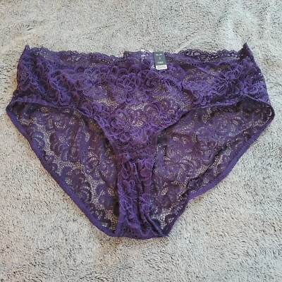 Torrid Curve Womens Panties Size 3X Purple Lace Strappy Bow Hipster Sexy 17239 - Image 1 of 4