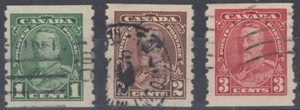 CANADÁ 1935 KGV SELLOS BOBINA IMPERF x P8 USADOS (x3) NOTA PERFS (ID:275/D20660) - Imagen 1 de 1