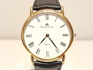 VINTAGE LUXURY SWISS 34mm MEN'S GOLD PLATED QUARTZ WATCH"MAURICE LACROIX" 6J. - Picture 1 of 12