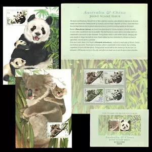 Australia China 1995 Joint Issue Stamp Pack & Maxi Card Set. Pandas - Picture 1 of 1