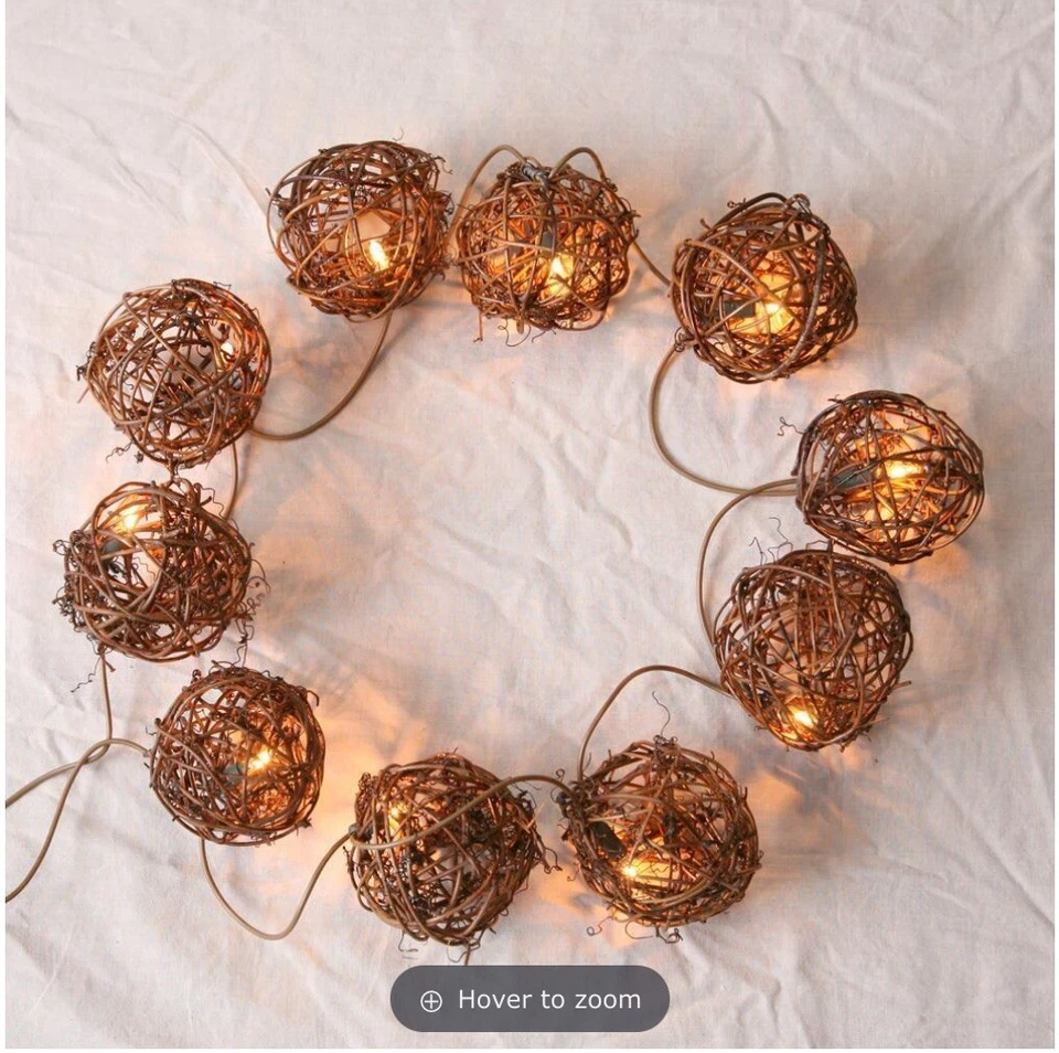 Twig Balls Garland With Lights! NEW - Image 1 of 1