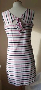 Abito in jersey Weird Fish 14 M tasche rosa nautico a righe estate bretone prezzo £40 - Foto 1 di 8