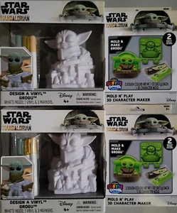 NEW🎨 Disney Star Wars The Mandalorian GROGU 3D Mold N Play & Design A Vinyl Set - Picture 1 of 8