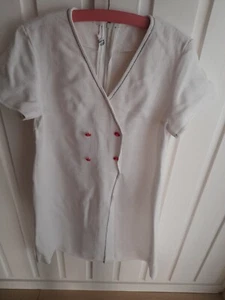Vintage - Leinenkleid 70er Jahre - Größe 34 - Farbe weiß - Esbi Mode - Bild 1 von 6