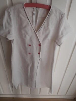 Vintage - Leinenkleid  70er Jahre - Größe 34 - Farbe weiß - Esbi Mode - Bild 1 von 4