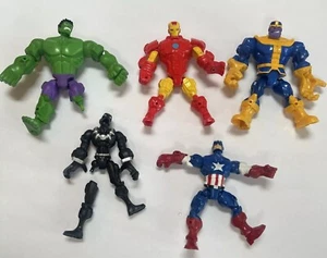 Hasbro Marvel Super Hero Mashers Hulk Thanos Iron Man Panther America 5 Figura LEER - Imagen 1 de 8