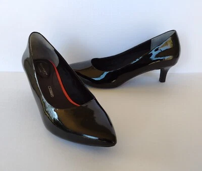 Rockport Womens Total Motion Black Patent Leather Kitten Heels Pumps Size 8.5 M - Image 1 of 4