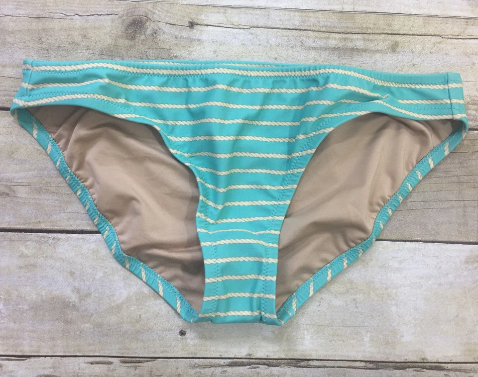 全新带标签 J. CREW Rope 条纹时髦 62226 全覆盖泳裤 S 码  — 第 1/1 张图片