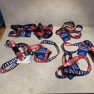 Washington Nationals MLB Lanyard Clip Neck Tag Keychain ID Keys Ticket Holder - Image 1 of 4