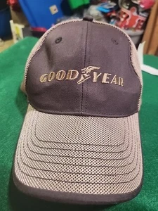 The Goodyear Collection Tire Hat Cap Adjustable Strapback Dark Gray Brown Mens - Picture 1 of 7