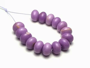 15 pcs PHOSPHOSIDERITE Purple 8mm Rondelle Beads NATURAL - Picture 1 of 2