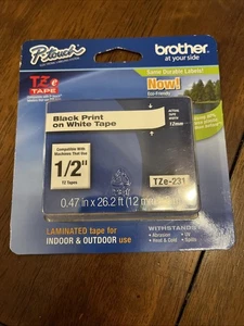 Nastro originale Brother TZe-231, 1/2" nero su bianco P-Touch TZ - Foto 1 di 2