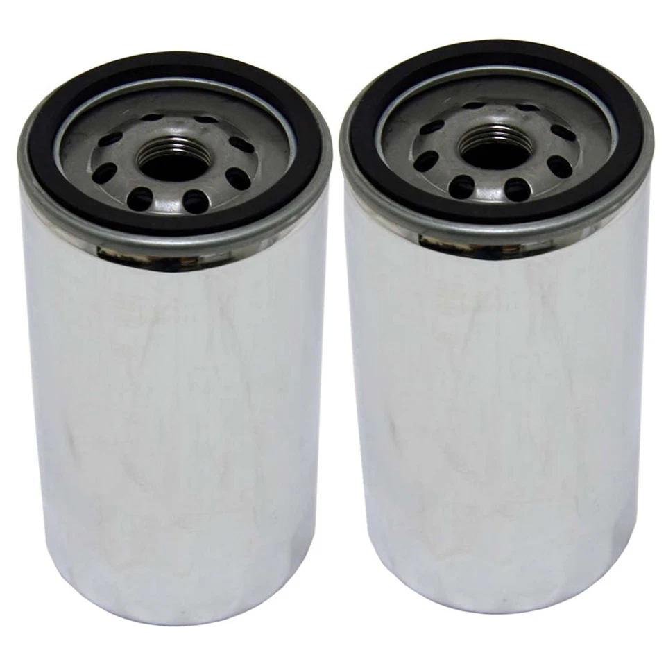 2 Pack of Chrome Oil Filters for Harley-Davidson fits 1991-1998 Dyna Models - Изображение 1 из 1