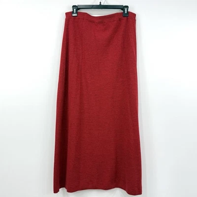 Saia de lã merino vintage anos 90 ponta cruzada feminina L cápsula vermelha luxo silencioso - Imagem 1 de 4