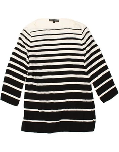 RALPH LAUREN Womens 3/4 Sleeve T-Shirt Dress US 8 Medium Navy Blue Striped AE07 - Picture 1 of 3