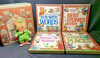 Винтажная библиотека Richard Scarry's Look and Learn ПОЛНЫЙ КОМПЛЕКТ В ОРИГИНАЛЬНОЙ КОРОБКЕ - ОЧЕНЬ ХОРОШЕЕ СОСТОЯНИЕ - Изображение 1 из 4
