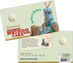 AWW Birthday Cake Robert Robot 2025 $1 Uncirculated Coin in Card - Bild 1 von 2