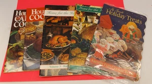 Lot of 5 HOLIDAY COOKBOOKS Treats Family Fun Party Menus Cookies Cakes Dinner - Picture 1 of 4