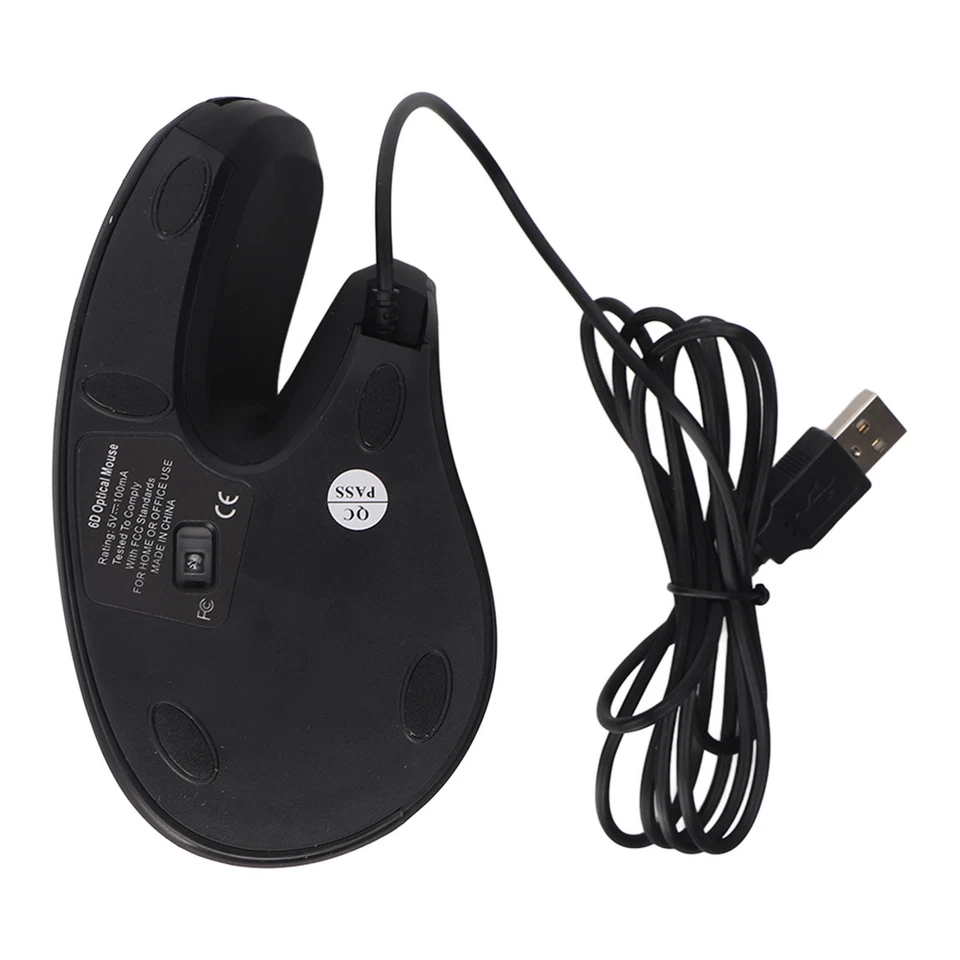 Wired Vertical Mouse 6 Buttons 800‑1200‑2400‑3200 Dpi Usb Wired Vertical E AM - Image 1 of 4