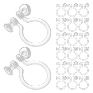 Kit convertidor de pendientes sin perforar con clip 50 un. - Oreja de plástico transparente tipo U - Imagen 1 de 12