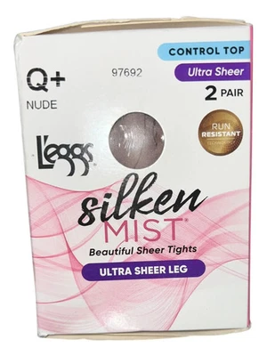 Pantimedias L'eggs Ultra Sheer Control Top - Nude Mist, 2 pares, Q Foto 1 de 3