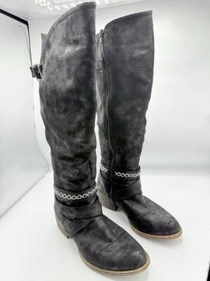 Botas altas de montar Rampage negras con detalle de hebilla y cremallera lateral talla 7,5 M 2059 Foto 1 de 4