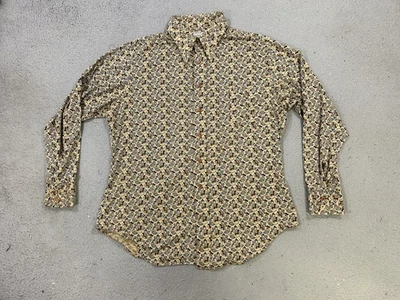 Camisa McGregor Vintage Para Hombre XL 17.5 Marrón Azul Beige Geométrica EE. UU. Años 70 Retro Foto 1 de 4