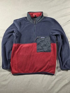 NWOT *READ* Patagonia Microdini  1/2Half Zip Fleece Pullover Red Blue Men's XS - Picture 1 of 6
