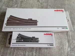 Märklin 24612 + 74491 + 74470 - TOP - Weiche Rechts - Elektrisch  (58) - S047-82 - Bild 1 von 2