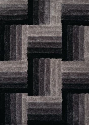 2x3 United Weavers Black Geometric Banded Door Mat 2100-20370 - Aprx 1' 10" x 3' - Image 1 of 3